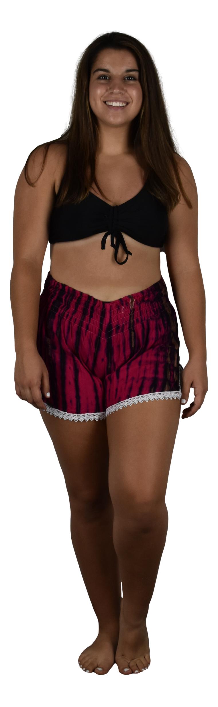 Beach Babe Shorts BBS-912-S/M Pink Tie Dye