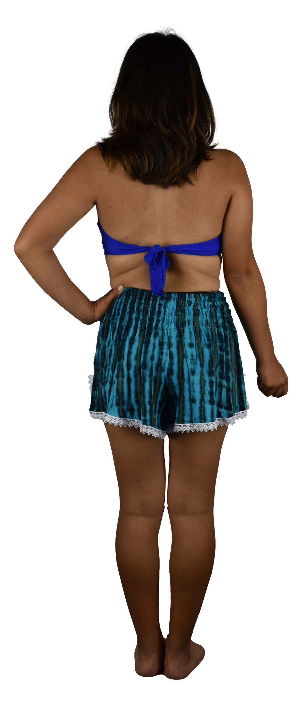 Beach Babe Shorts BBS-915-S/M Blue Tie Dye