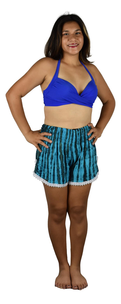 Beach Babe Shorts BBS-915-S/M Blue Tie Dye