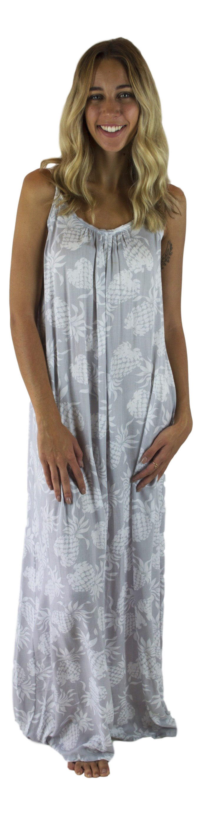 Bali Dress Long - BD-1320-L - Gray Pineapple