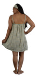 Bali Dress Short - BD-1420-S - Beige and Gray Hawaiian Plumeria **Pre-order Winter 2025/2026**