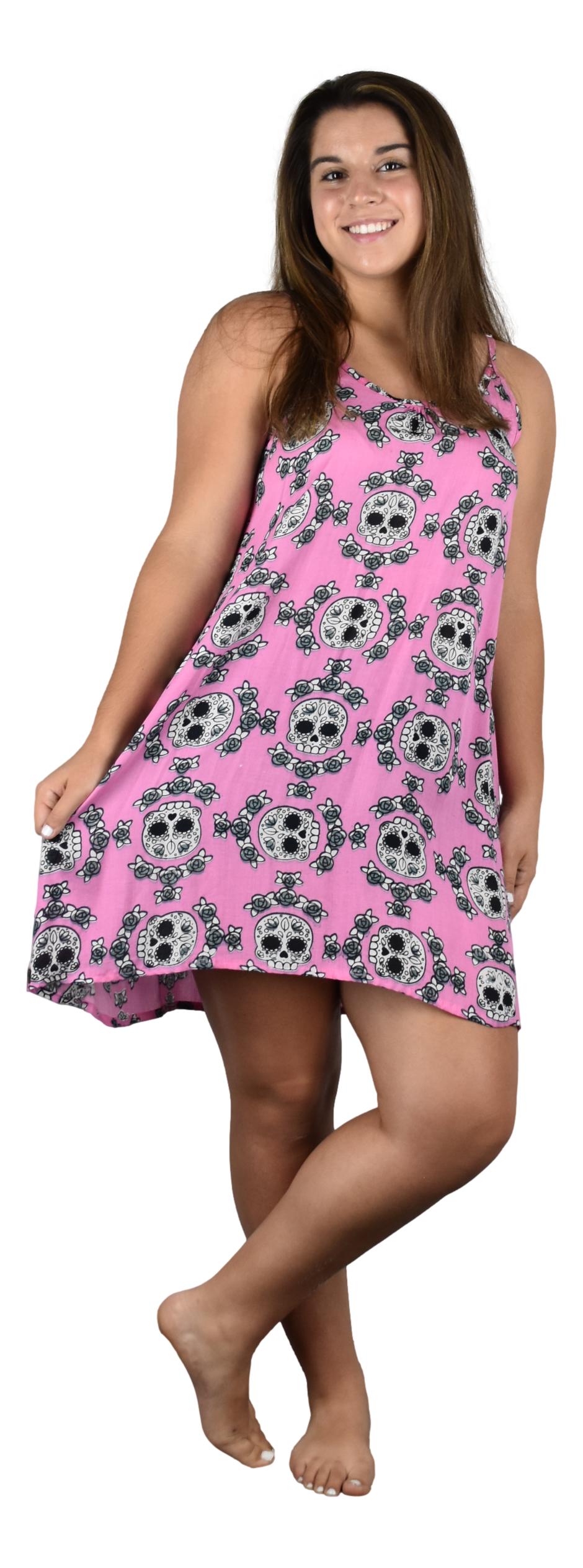 Bali Dress Short - BD-2951-S Pink Sugar Skulls