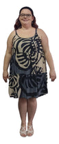 Cozumel Short Dress - COZU-SHT-MON2-20 Beige and Gray Monstera