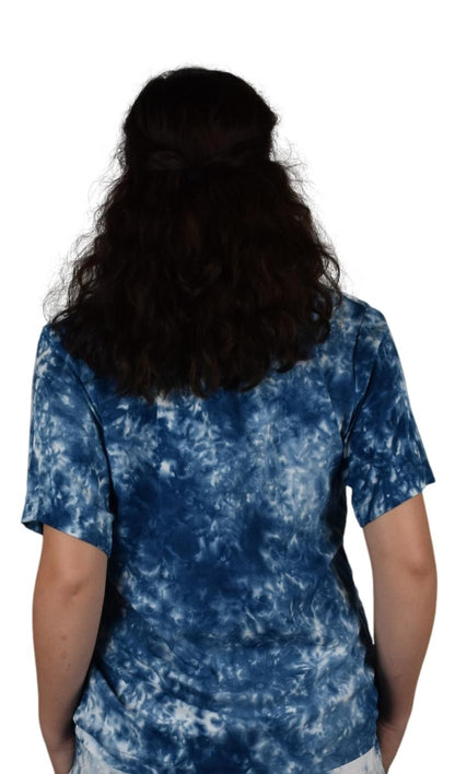 Day Jamma Button Down Top – DJT-506-L/XL - Blue Tye Dye Large/XL