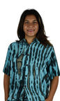 Day Jamma Button Down Top – DJT-915-S/M- Blue and Black Tye Dye Small/Medium