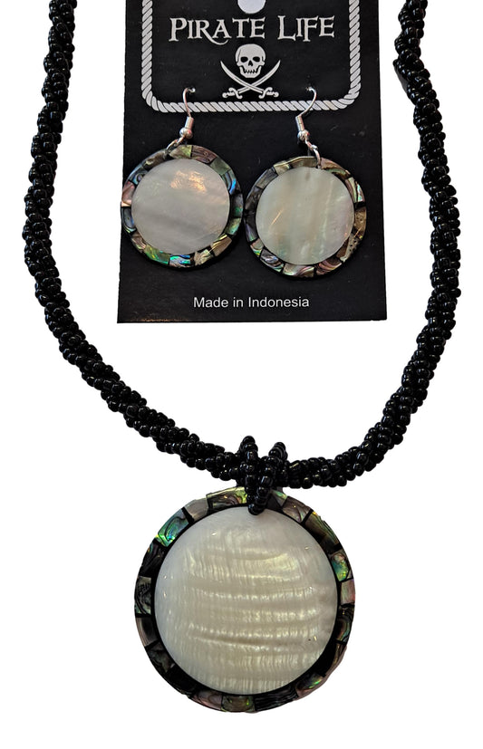 Shell Earrings – JE-EMMA- Natural Abalone and Oyster Round