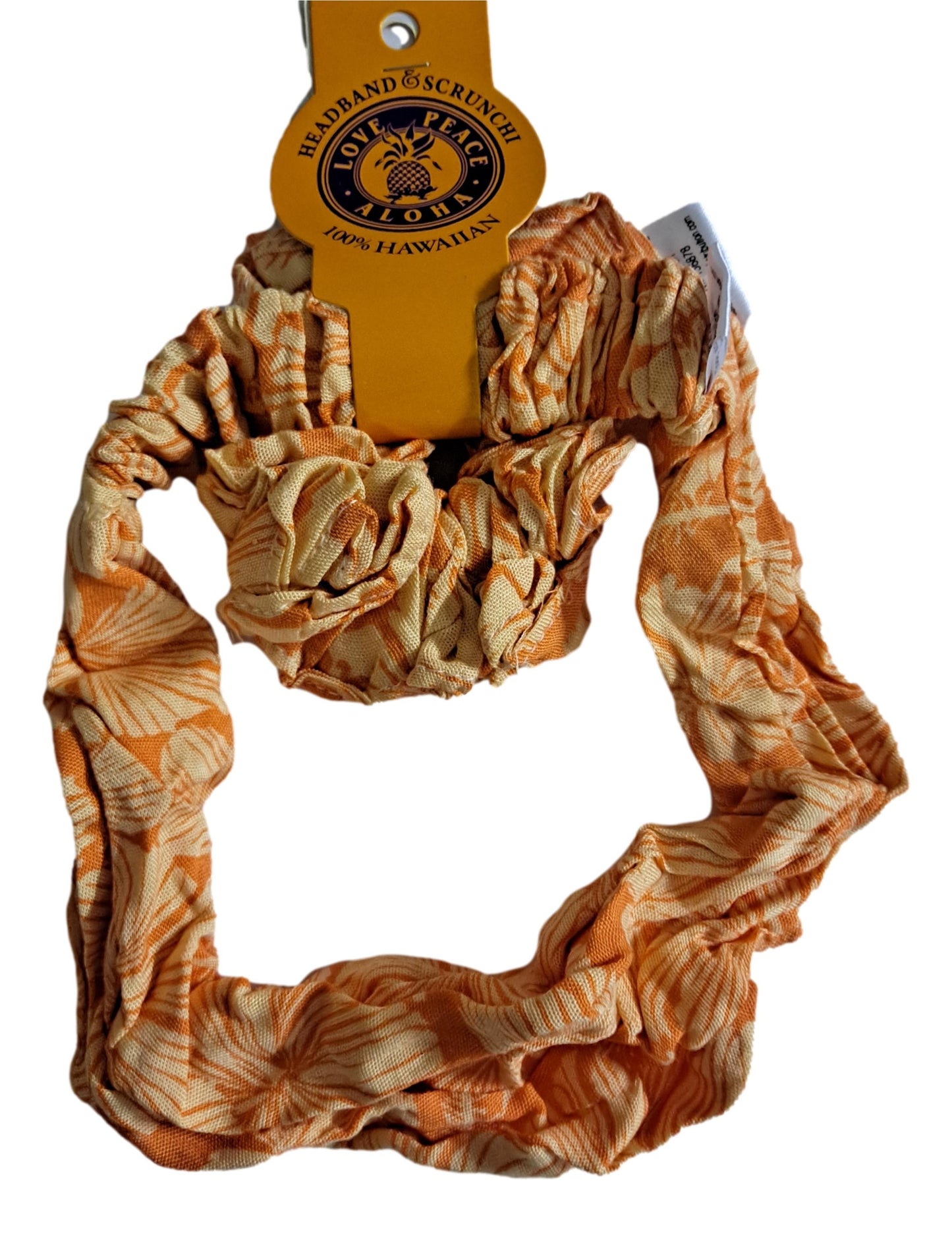 Headband & Scrunchie Set – HB-SCR-4021 – Orange and Beige Coral