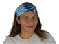 Headband & Scrunchie Set – HB-SCR-4315 – Blue and White Monstera