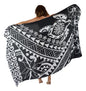 Sarong HWNT-10-F - Tribal Turtle Black & White