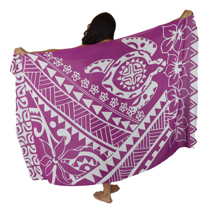 Sarong HWNT-7-F - Tribal Turtle Purple