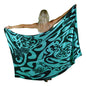 Sarong IT-25-F - Tribal Turtle Black & Teal