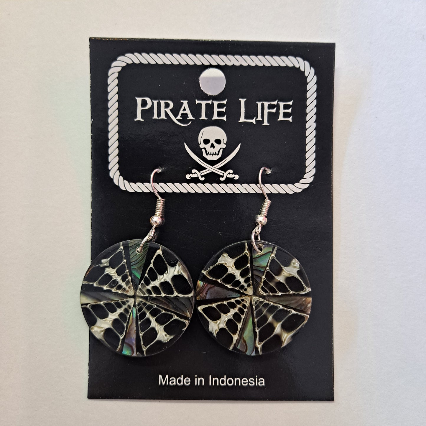 Shell Earrings – JE-ADELE - Natural Abalone Shell Round