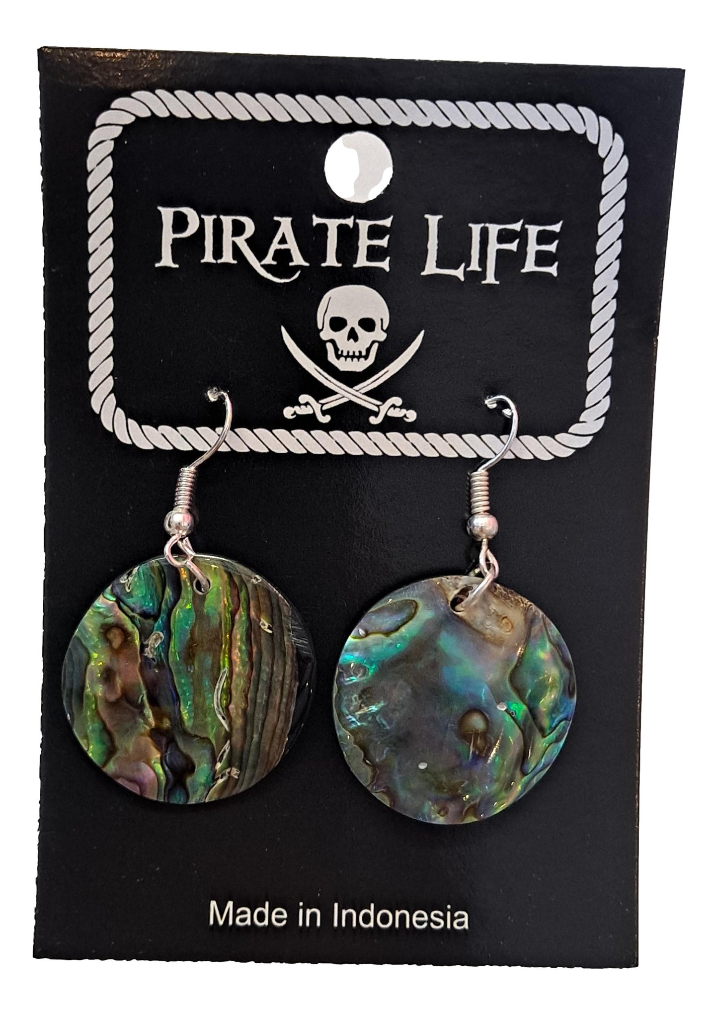 Shell Necklace – JN-ANNIE- Natural Abalone Shell Round Earrings