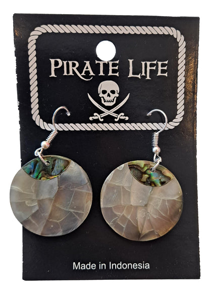 Shell Earrings – JE-CHLOE- Natural Abalone MOP LT Round