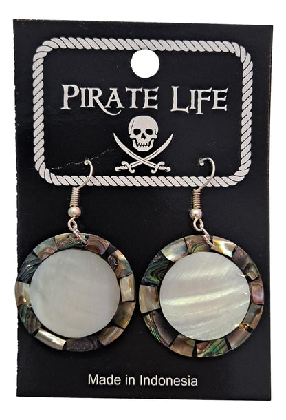 Shell Earrings – JE-EMMA- Natural Abalone and Oyster Round