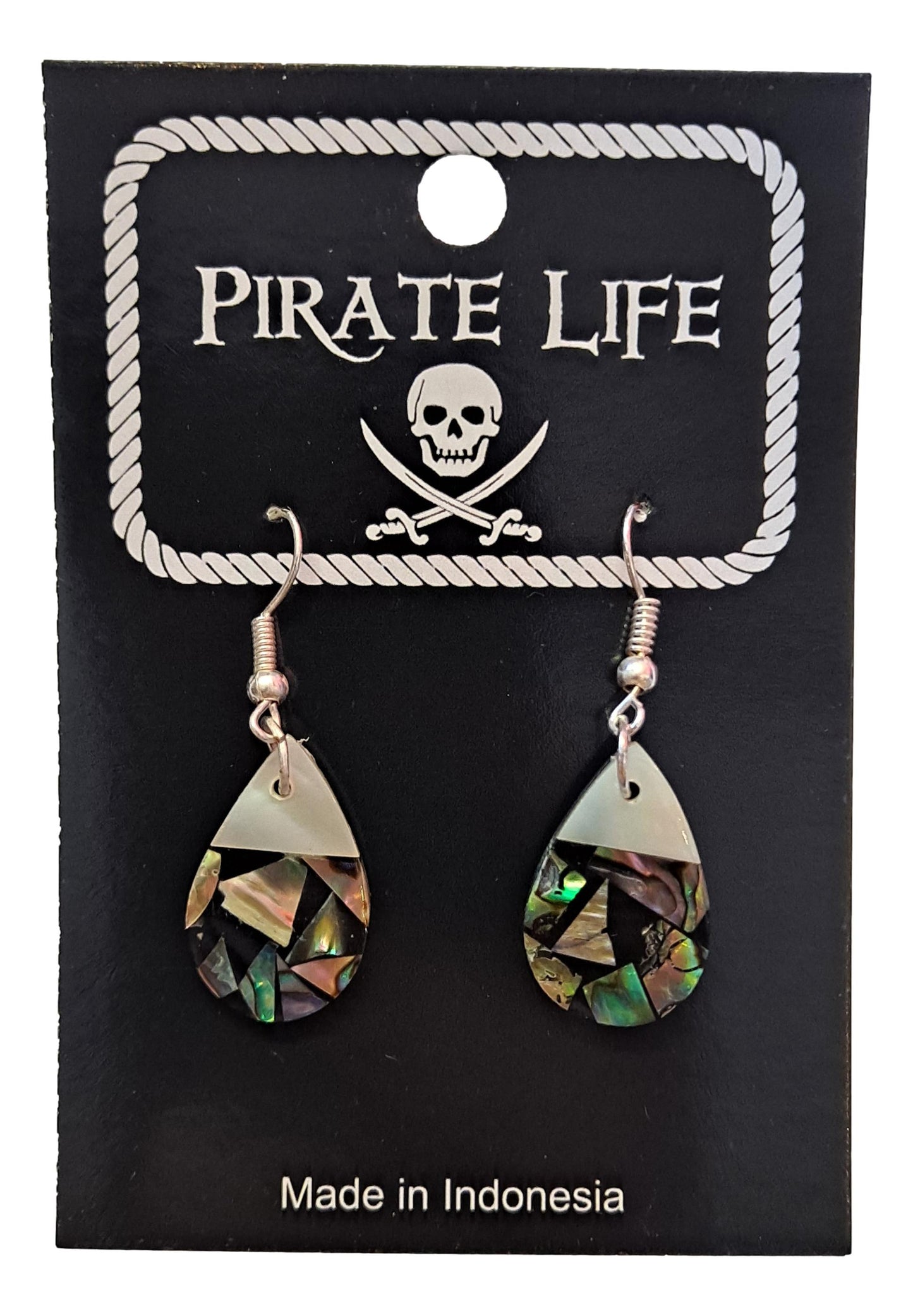 Shell Earrings – JE-ZOEY- Natural Abalone and Oyster Shell Teardrop