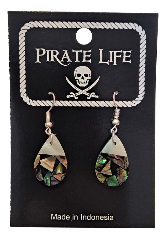 Shell Earrings – JE-ZOEY- Natural Abalone and Oyster Shell Teardrop