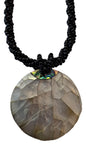 Shell Necklace – JN-SOPHIA-BLK- Abalone MOP DK Round Pendant