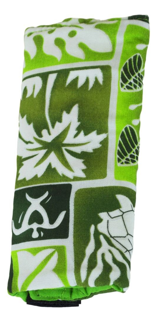 Luggage Handle Wrap – L-4 - Green Tropical Hawaiian Print Luggage Grip