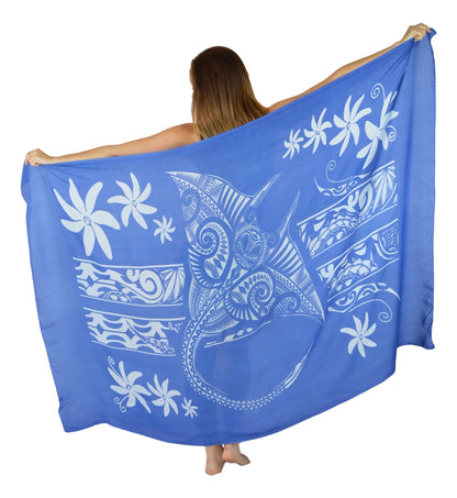 Sarong MNTA-6-F - Manta Ray Blue