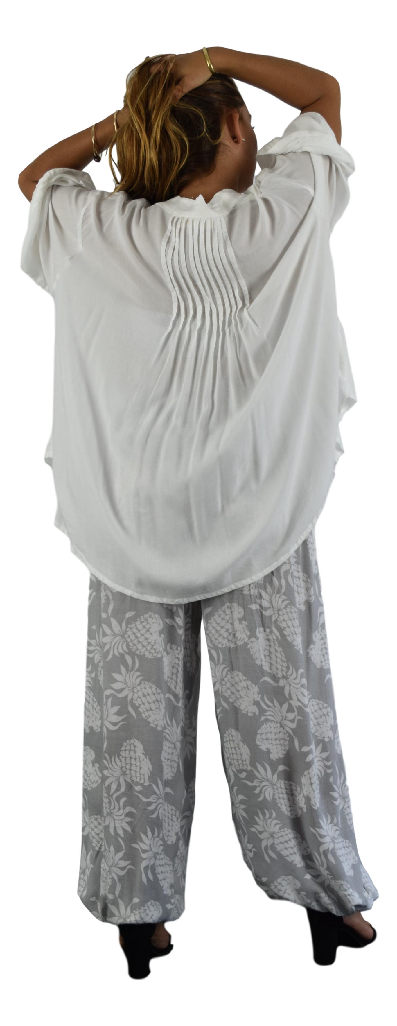Paia Jacket – PAJ-08 - White Chiffon Rayon Lightweight Resort Jacket
