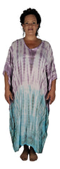 Panama Caftan – PANA-917 – Purple and Blue Tie Dye Lightweight Resort Caftan