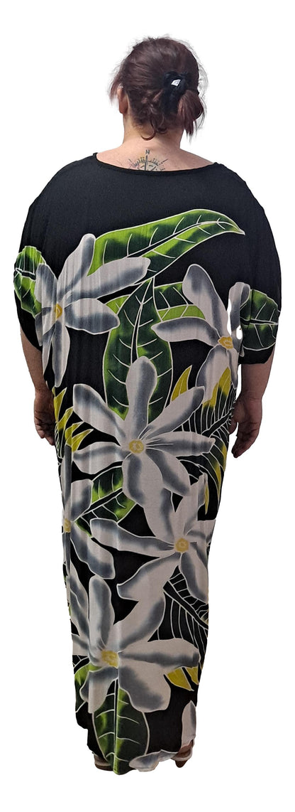 Panama Caftan – PANA2-260– Black, Grey and White Tiare Caftan, High/Low Hem