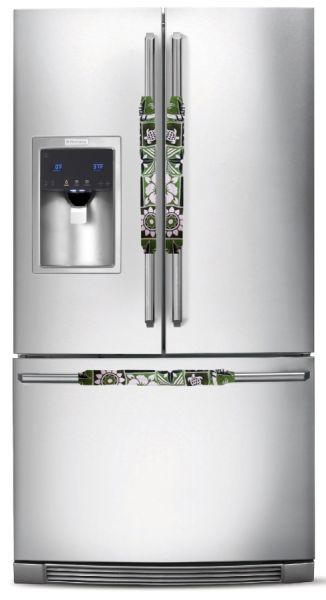 Refrigerator Handle Wrap – R-4 - Green Hawaiian Print Kitchen Handle Cover