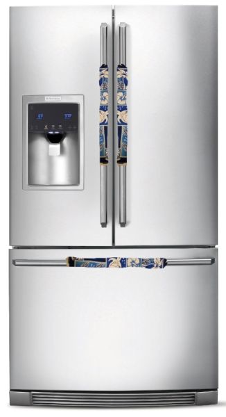 Refrigerator Handle Wrap – R-6 - Blue Hawaiian Print Kitchen Handle Cover