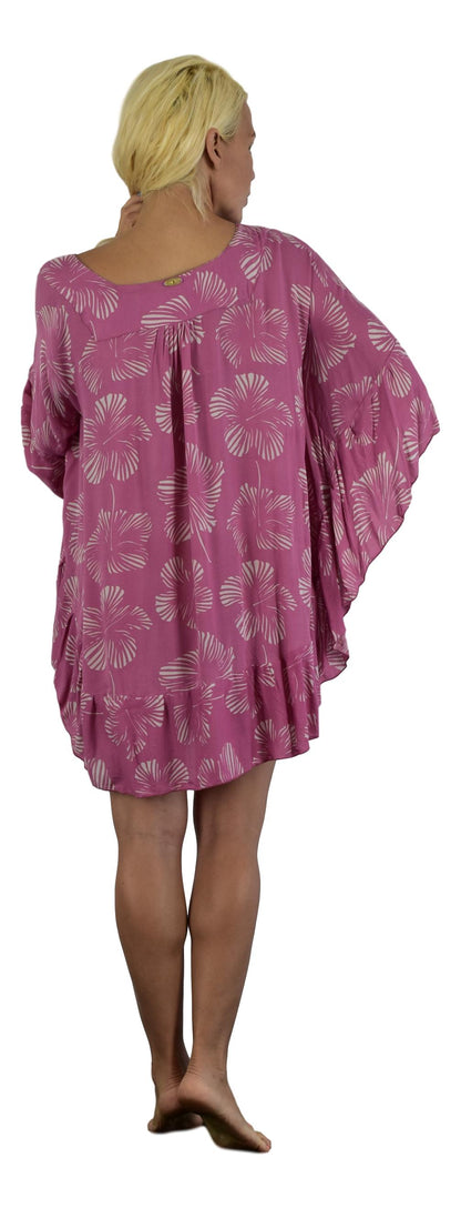 Ruffle Cover Up RCU-1511 - Pink Hibiscus