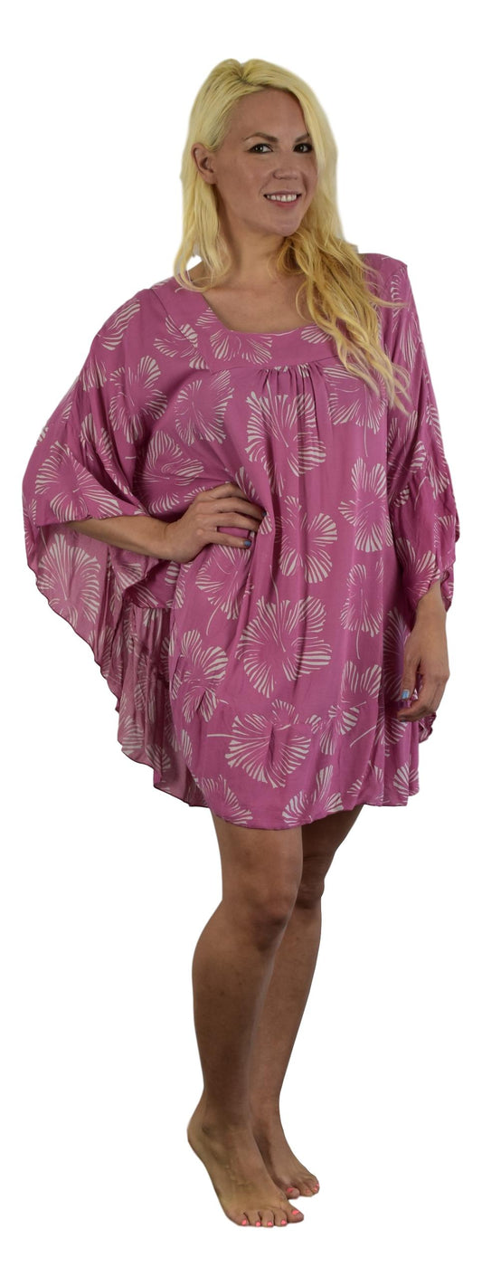 Ruffle Cover Up RCU-1511 - Pink Hibiscus