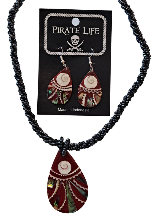 Shell Necklace – JN-RITA - Red Beaded Strand Teardrop Necklace