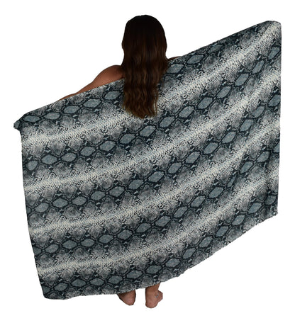 Sarong SAR-3530-F - Animal Print Snake Skin Gray