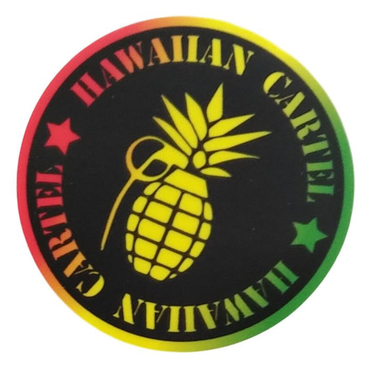 Sticker - SC-HCLRSTA-2 -  Hawaiian Cartel Logo - Rasta - 2 inch