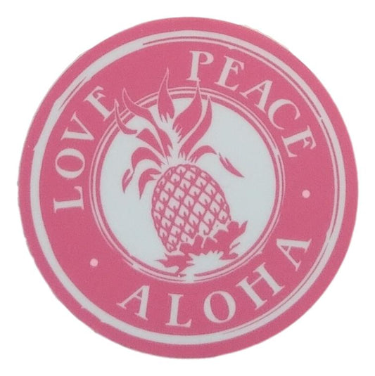 Sticker - SC-LPPK-2 - Love Peace Aloha, Pink, 2 inch