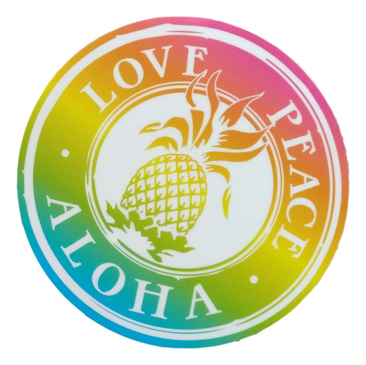 Sticker - SC-LPSHV-4 - Love Peace Aloha 4 Inch