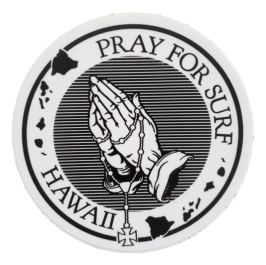 Sticker - SC-PFSWHT-4 - Pray for Surf B/W 4 Inch