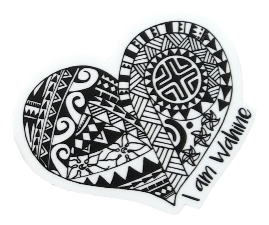 Sticker - SH-IAMBW-3 -  I am Wahine, Black and White, 3 inch