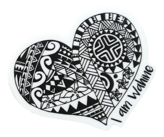 Sticker - SH-IAMBW-3 -  I am Wahine, Black and White, 3 inch