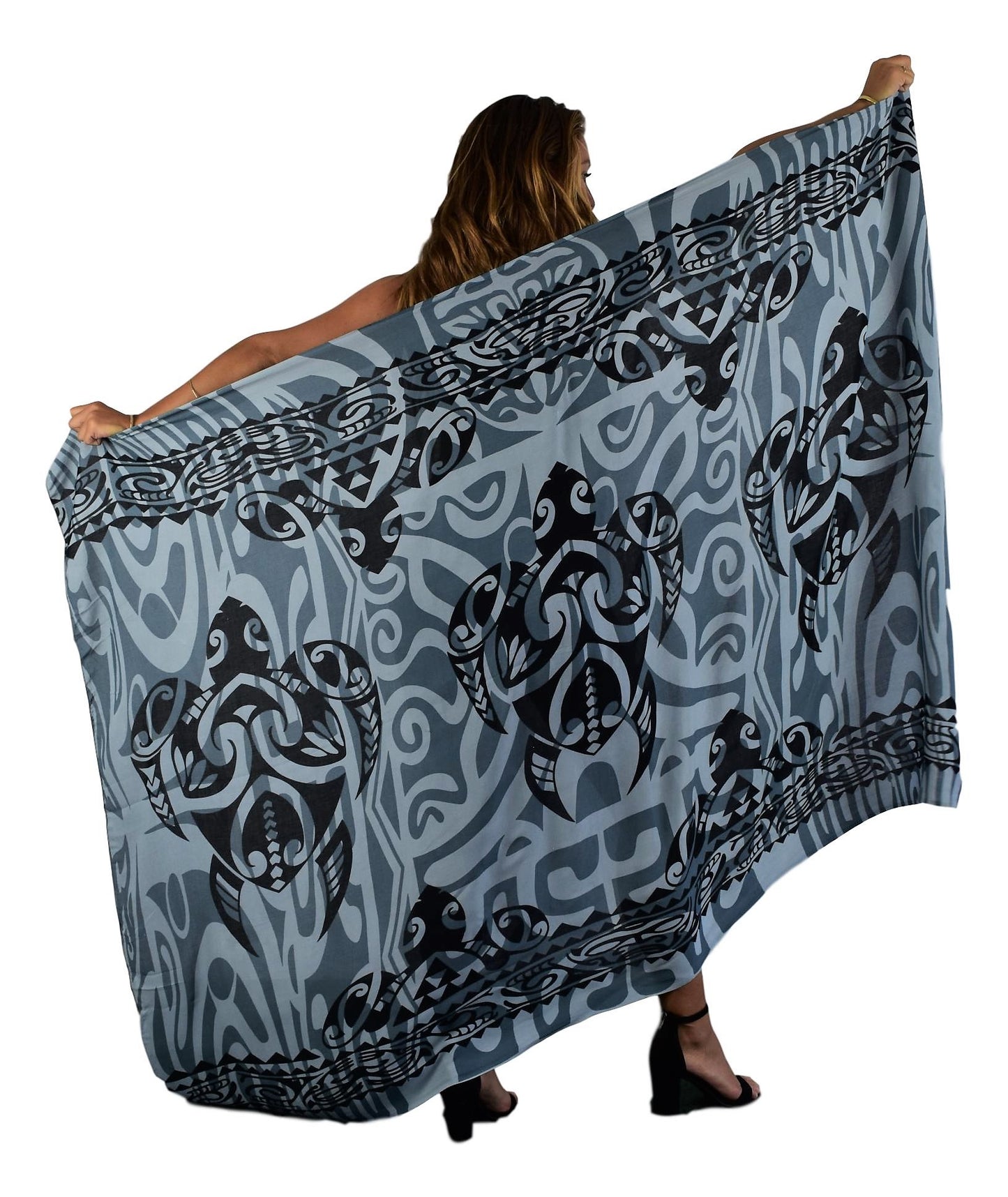 Sarong TAT-10-F - Tattoo Turtle Gray & Black