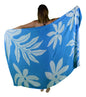Sarong TL-6-F - Tiare Flower Blue and White
