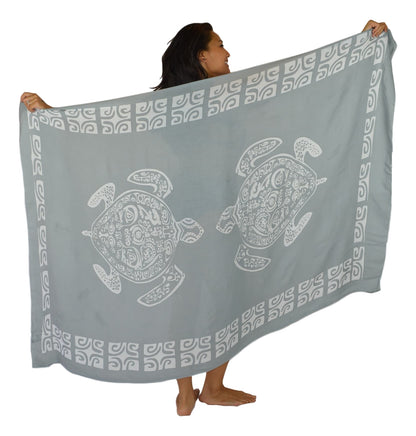 Sarong TTL-20-F - Turtle With Border in Gray