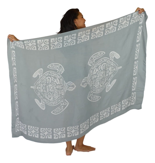Sarong TTL-20-F - Turtle With Border in Gray